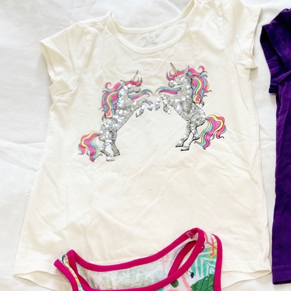 Mix Lot of 7 Cat & Jack TCP Disney Girls Shirts PJs Bathing Suit Sz 7/8 Clothes - Picture 4 of 6